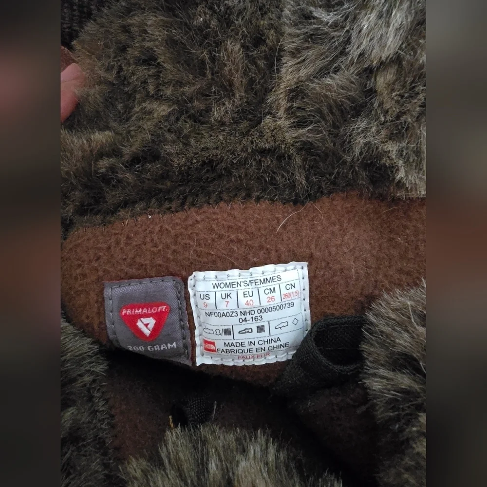The North Face Brown Winter Boots with Fur Trim and Rubber Sole